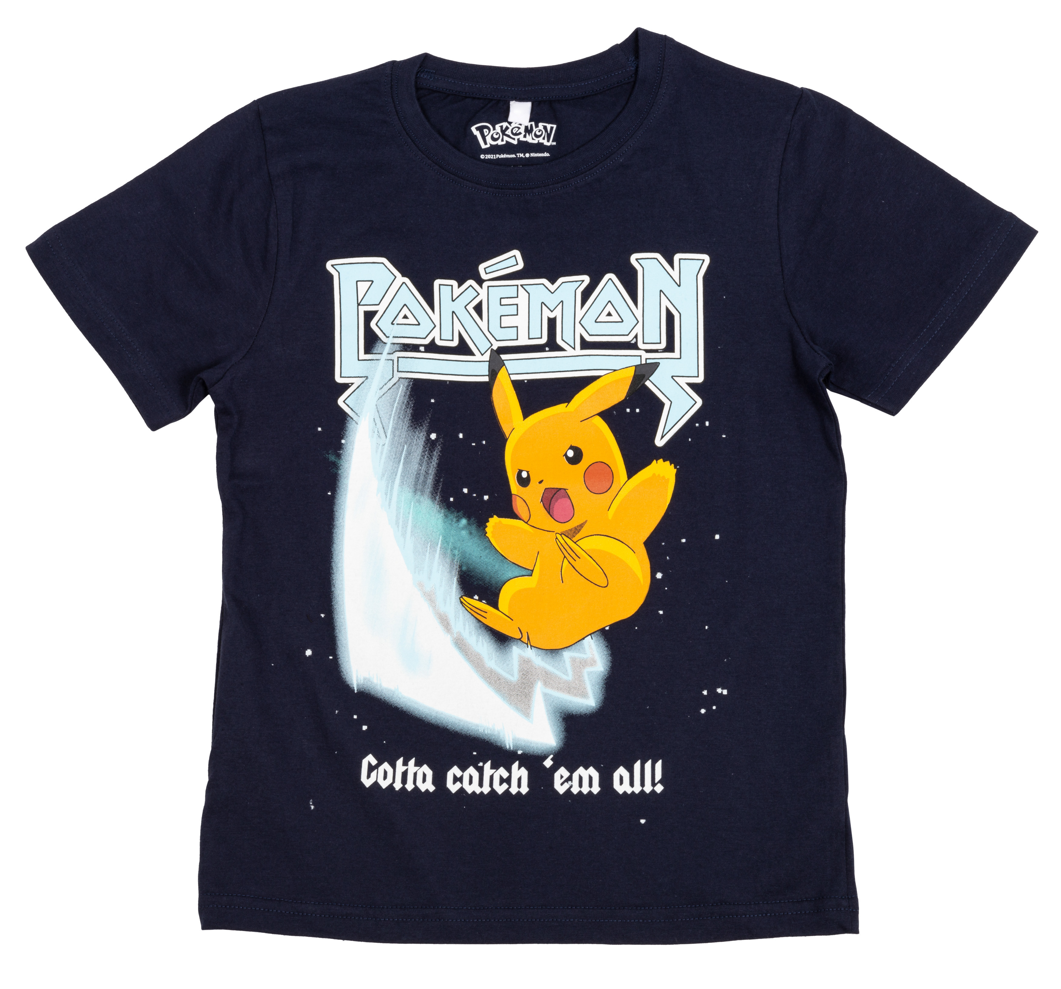 Pokémon - T-Shirt - Pikachu Gotta Catch 'em all dunkelblau 140 cm
