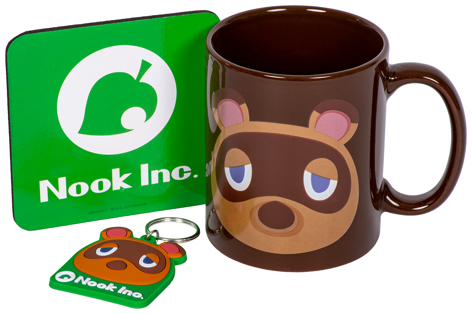 Geschenkset (Tasse, Untersetzer & Schlüsselanhänger) - Animal Crossing