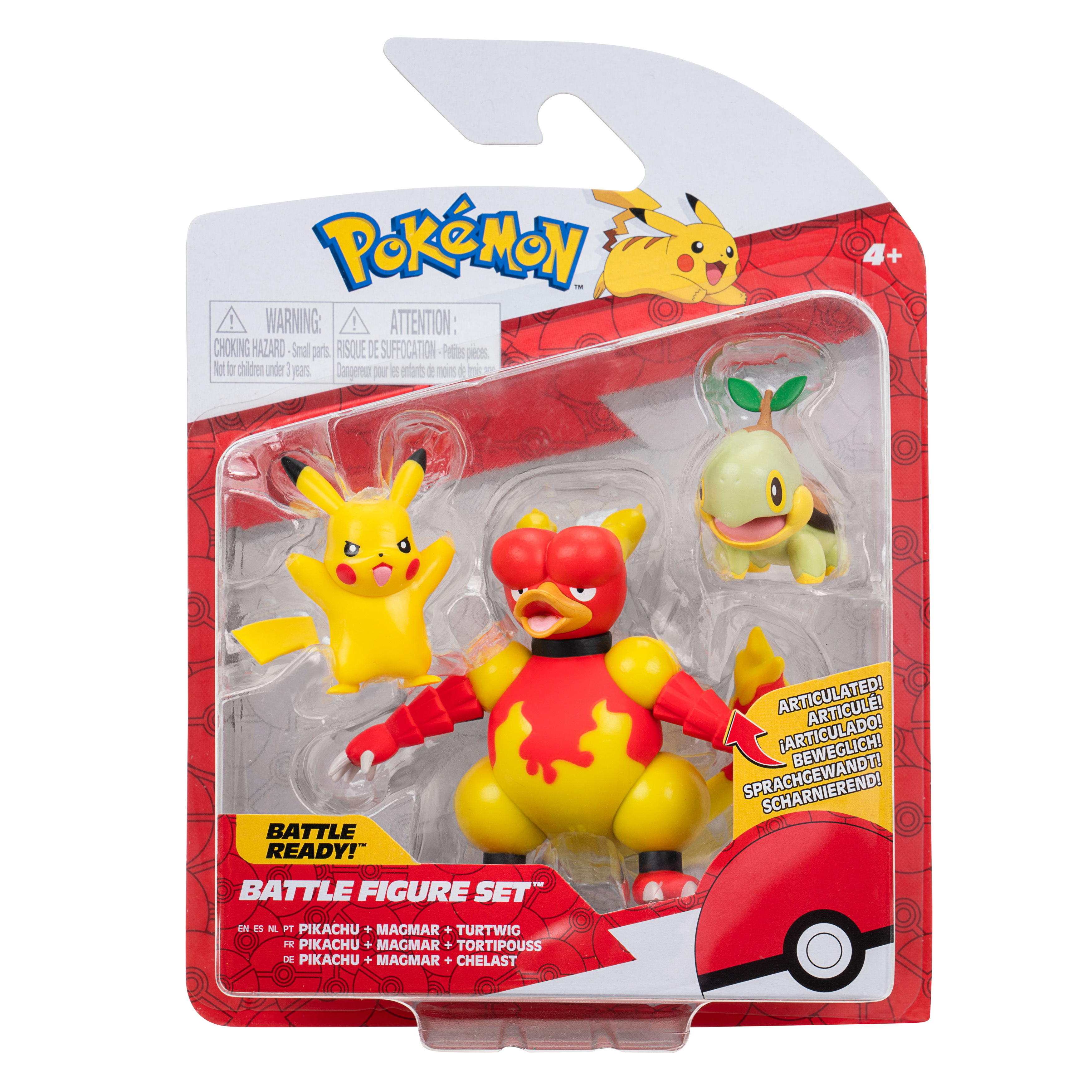 Pokémon - Battle Figur 3er Pack - Chelast, Pikachu#9 & Magmar