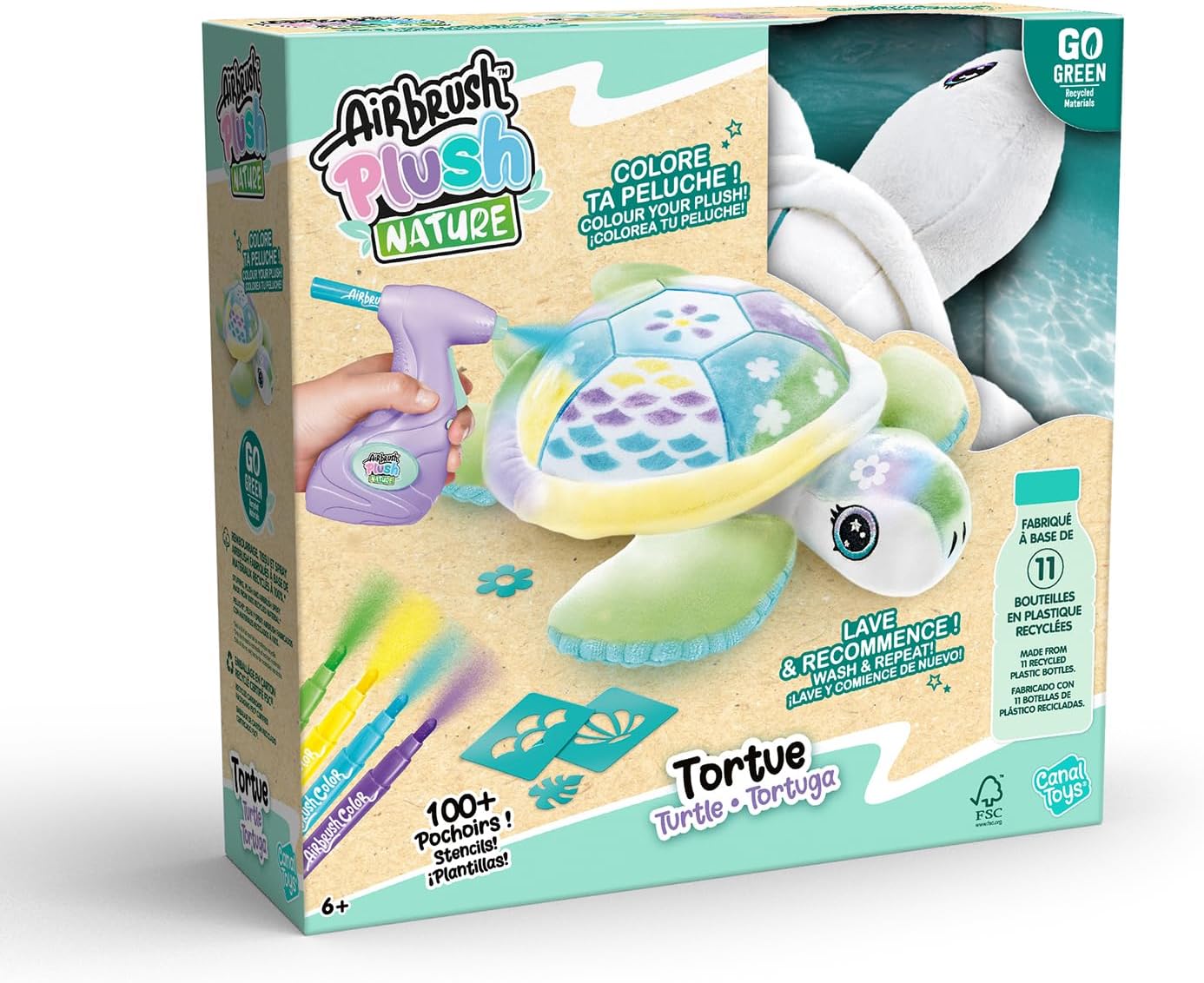 Airbrush Plüsch Nature - Schildkröte