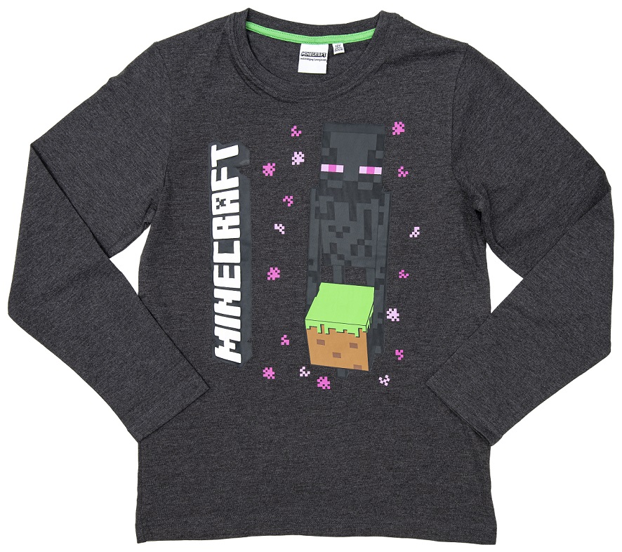 Minecraft Sweatshirt Enderman Drops grau Größe 140