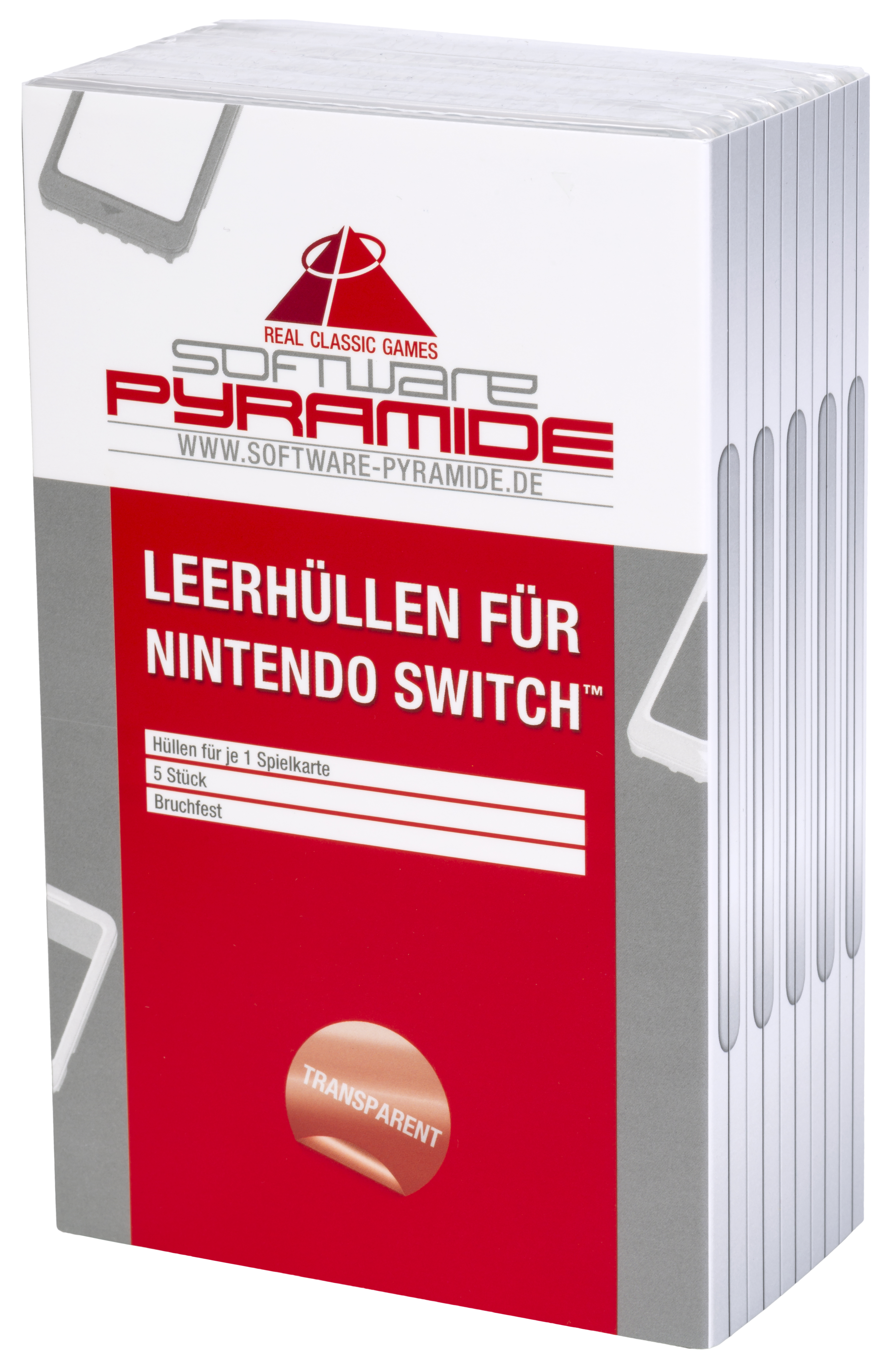 Nintendo Switch Leerhüllen 5er-Pack, transparent