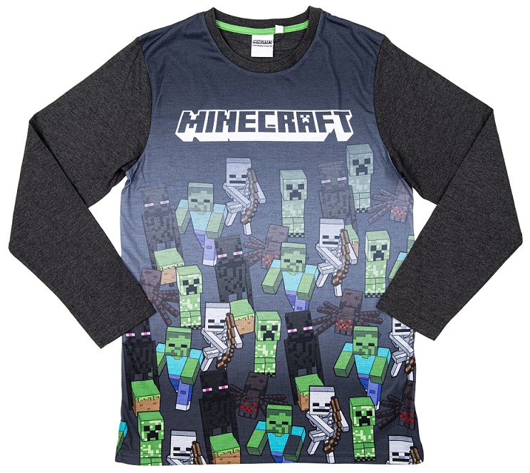 Minecraft Sweatshirt Marching Mobs grau Größe 116