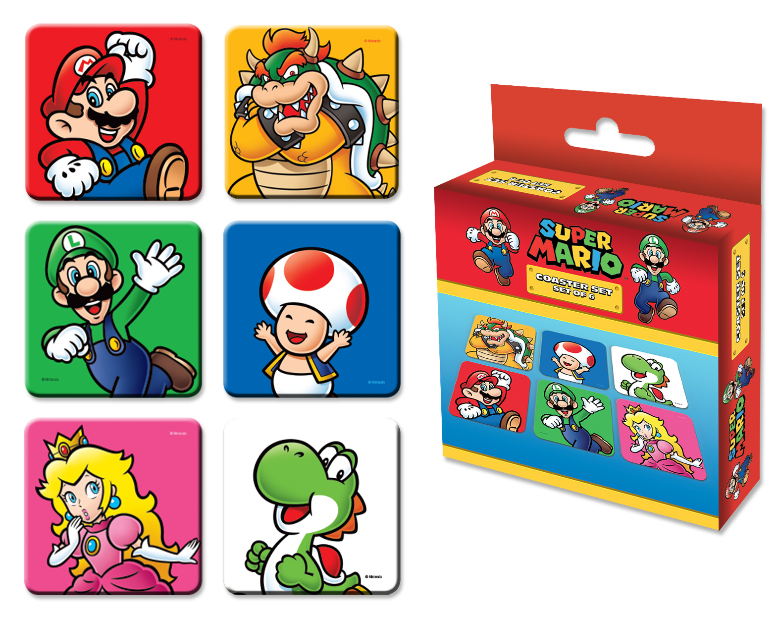 Super Mario - Untersetzer Mario and Crew 6er Set Super Mario - Untersetzer Mario and Crew 6er Set