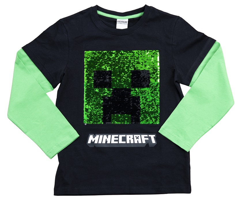 Minecraft Sweatshirt Creeper schwarz/grün Größe 116