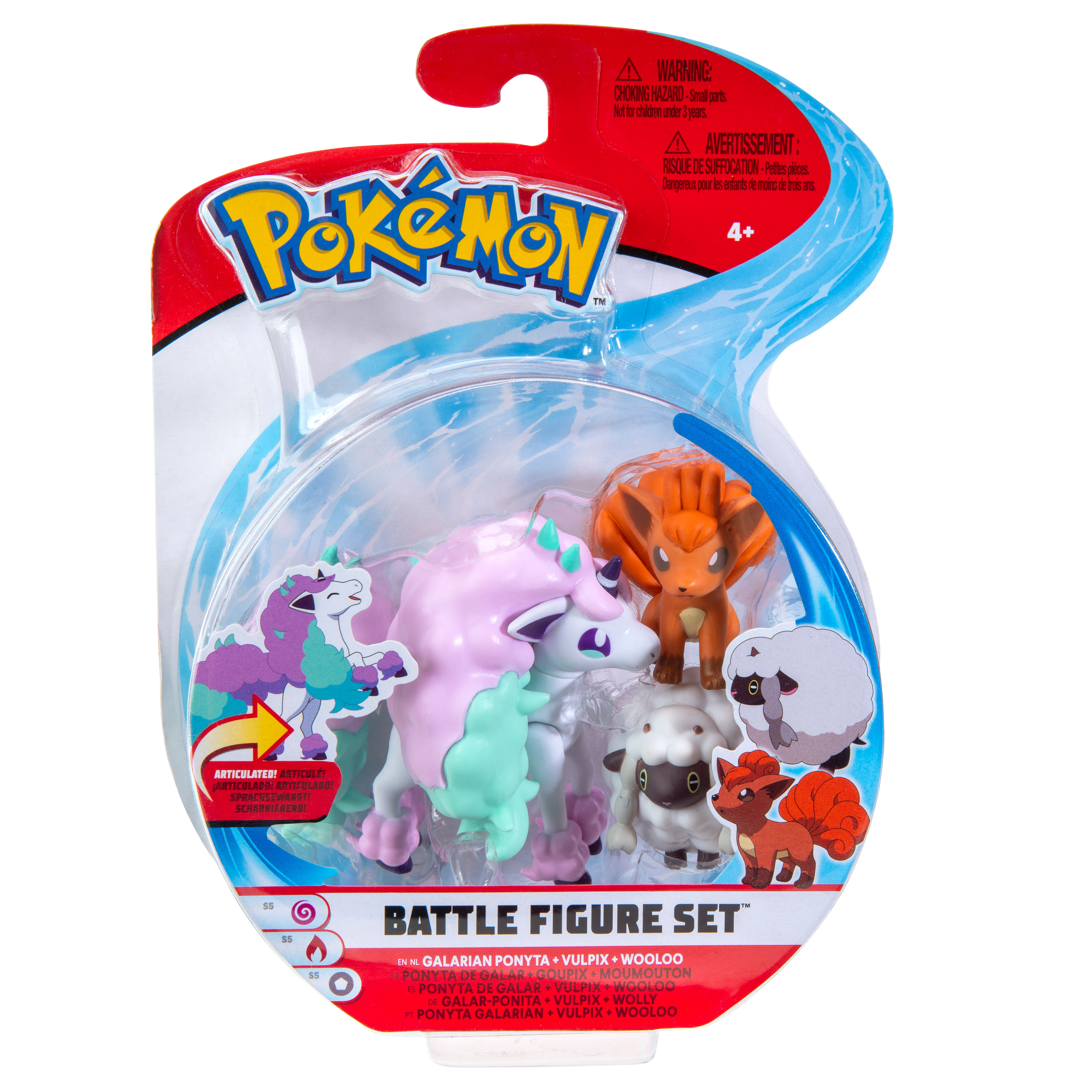 Pokémon - Battle Figur 3er Pack - Wolly, Vulpix & Galar Ponita