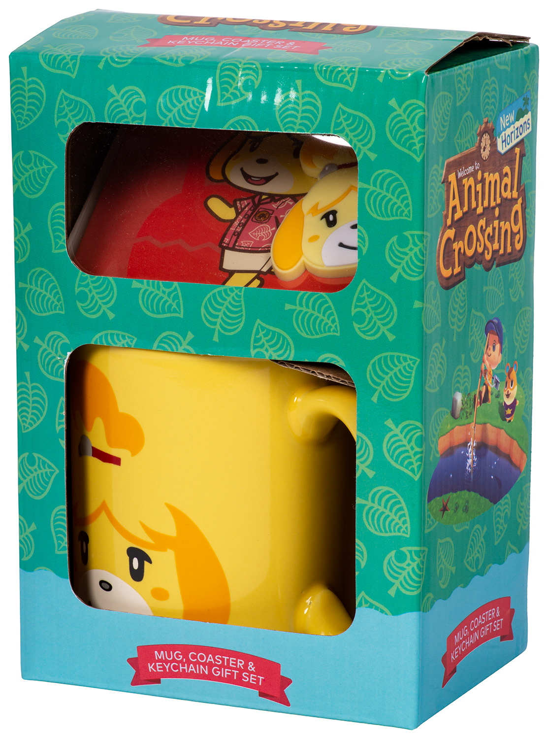 Geschenkset (Tasse, Untersetzer & Schlüsselanhänger) - Animal Crossing - Isabelle