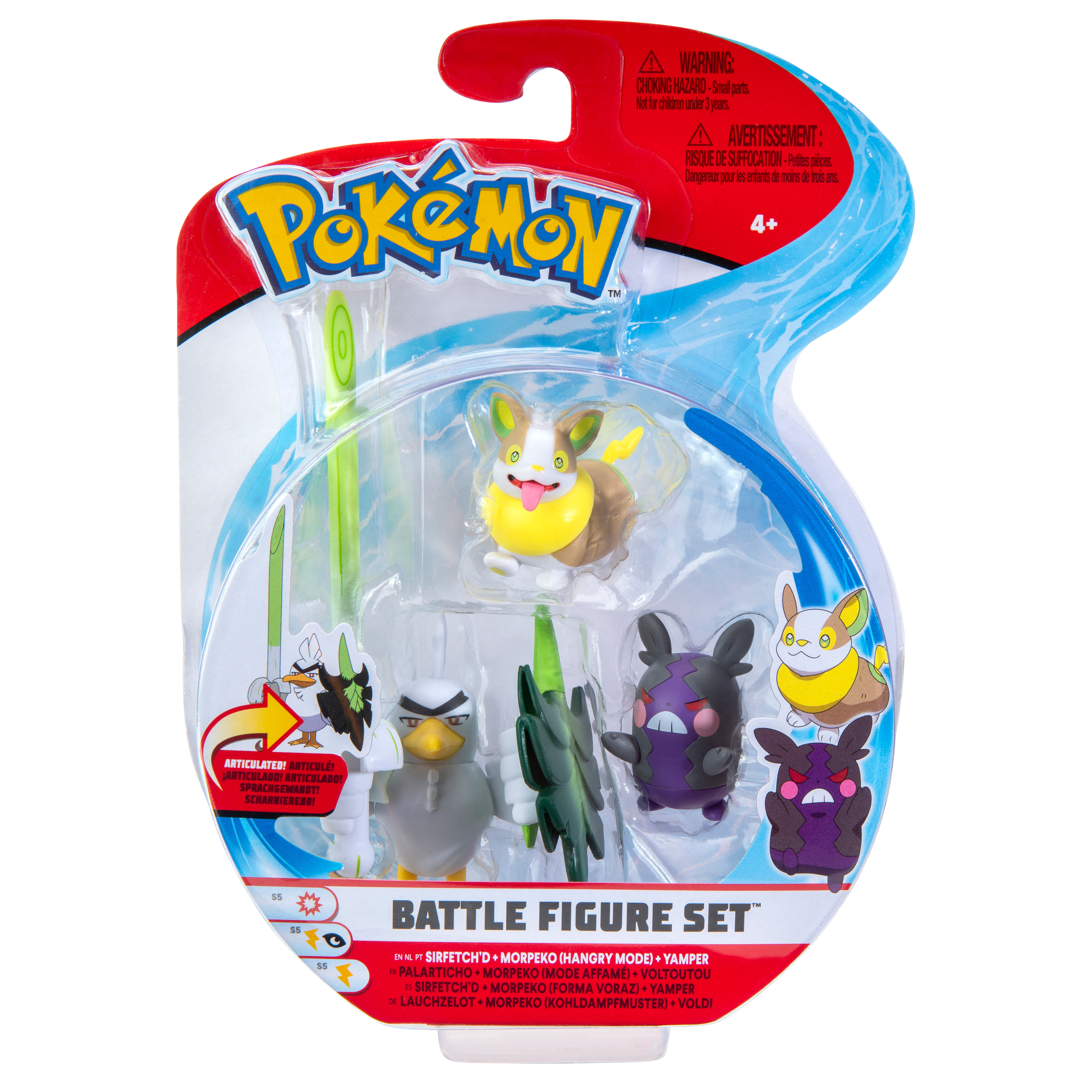 Pokémon - Battle Figur 3er Pack - Voldi, Morpeko & Lauchzelot