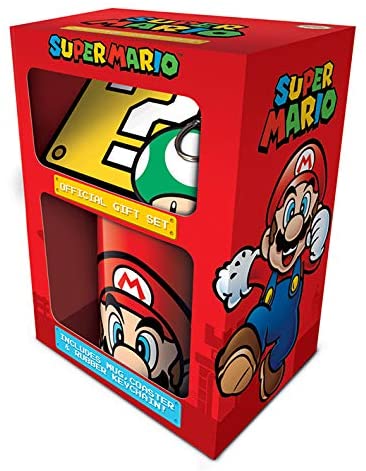 Geschenkset (Tasse, Untersetzer & Schlüsselanhänger) - Mario
