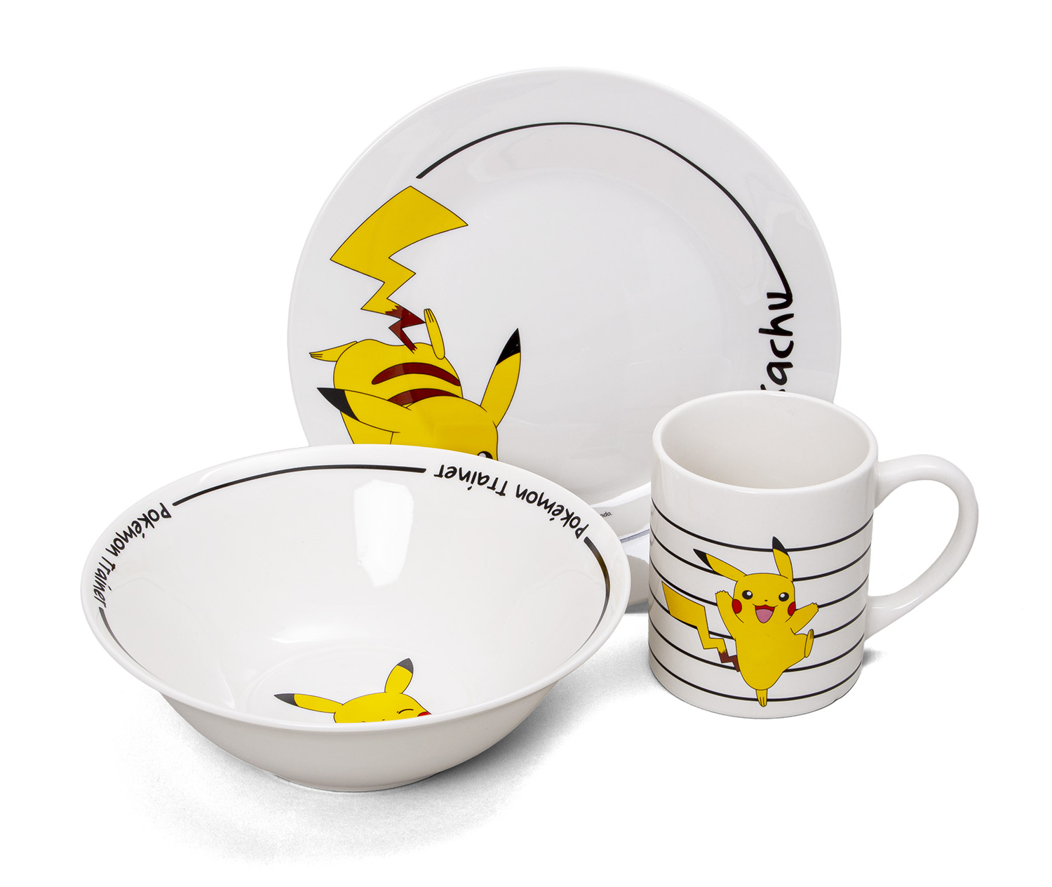 Frühstücksset (Schale, Teller, Tasse) - Pokémon - Pikachu
