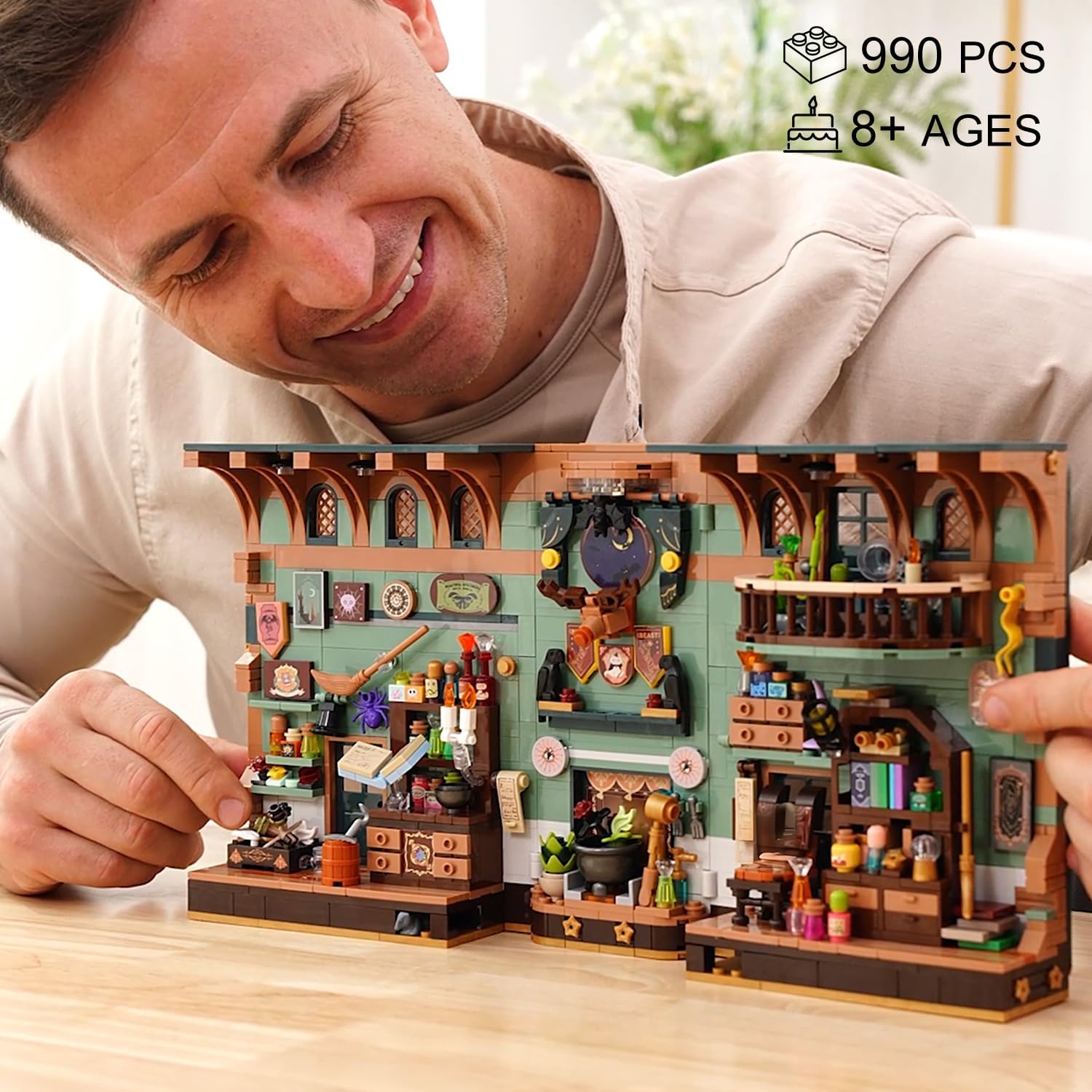 Magisches Zaubertrank Book Nook Haus Bauspielzeugset mit LED